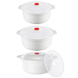 Microwave Bowl with Lid, Heating Dish, Noodle Bowl, Storage Plate, Soup Bowl with Handle, Easy To V1370-AZ4-15993