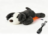 USB Heated Plush Dog Pillow Soft Warm Stuffed Animal for Cozy Snuggling, Body Warmth & Relaxation V1341-ZY-FMLF6XEF-LIGHTGREYSCHNAUZER