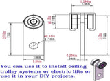 2Pcs 4 Wheel Trolley Assembly Rollers Four Bearing Trolley Assembly for 1-5/8" Wide and All 1-5/8" V1188-CYX-JXH-14