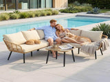 Gardeon 4-Piece Modular Outdoor Sofa Set with Cushions 5 Seater Rattan Furniture ODF-SOFA-4PCS-RATTAN-NTL-AB