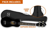 3rd Avenue Soprano Ukulele - Black V398-NM-STX40BK