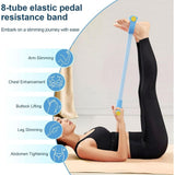 Resistance Bands-8 Tube Pedal Ankle Puller, Elastic Yoga Pedal for Full Body Workout, Comes with V1192-AZ-W-17651