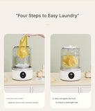 White Travel-Friendly Mini Washing Machine - USB Powered, Automatic, for Small Loads V888-ELOSUNG31130