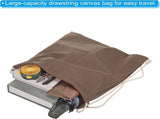 Cotton Drawstring Bags, Backpack Foldable Sports Gym Bags for Women Men Trip, Brown V1259-DP01-A-5202