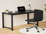 Artiss Computer Desk 120cm Executive Office Chairs Set PU Leather Low Back Black MET-DESK-120-REPL-BK