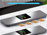 silver Rechargeable Vacuum Sealer with USB Port, designed for preserving food in both dry and wet V1232-ZKJ001