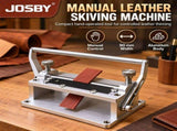 Manual Leather Skiving Machine, 90mm Aluminum Body Adjustable Leather Thinning Tool, with Dual V1107-CS-YNKZ20