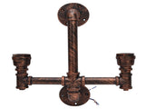 Iron Wall Lamp Double Head Water Pipe Lamp Steampunk Wall Lamp with E27 Socket for Industrial V1294-YM0901-3119210193711