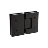 90x90cm Corner Frameless Shower Screen with Black F-Brackets and SS Hinges, Square Double Pull V63-870861