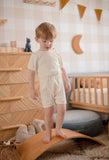 Ponchik Babies + Kids - Ribbed Cotton Romper - Daisy - 6-12 months V563-RIBROMPER-DAISY-6_12