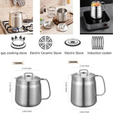 1.5L Stainless Steel Oil Filter Pot, Bacon Grease Container with Strainer for Kitchen V1263-JX-7735
