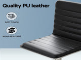 Artiss Computer Desk 120cm Executive Office Chairs Set PU Leather Low Back Black MET-DESK-120-REPL-BK