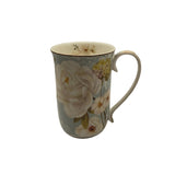 White Rose Fine Bone China Mug with Strainer - 405ml Floral Tea Cup V1026-KLCCW974-CW981