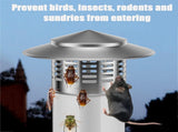 8 Inch Round Chimney Cap, 8 Inch Chimney Cap with Screen, Stove Pipe Topper, 304 Stainless V1188-WSZ-A-996