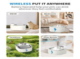 U7 Cat Water Fountain Waterer 3L/101oz, Wireless & USB Rechargeable Pet Water Fountain with 304 V1243-U7PETWATERFOUNTAIN