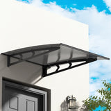 Instahut Window Door Awning Canopy 1mx1m Grey Solid Sheet Metal Frame AWN-B-1X1-SLD-METAL-GR