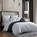 Davinci Orion Silver Woven Jacquard Quilt Cover Set Queen V442-LED-QUILTCS-ORION-SILVER-QS