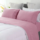 Ramesses Classic Rose Pebble Wash Linen Look Alternative Sheet Set Double V442-KIT-SHEETS-PEBBLEWASHLINEN-ROSE-DS