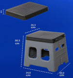 Grey Portable Folding Outdoor Toilet with Lid - Heavy Duty 150kg Capacity V888-ELOSUNG12905