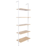 YES4HOMES Industrial Ladder Shelf Wood Wall-Mounted Bookcase Storage Rack Shelves Display V278-M80908W-STORAGE-RACK