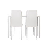 Artiss Dining Chairs and Table Dining Set 4 Chair Set Of 5 White DINING-B-M-T105-WH-AB