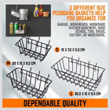 127Pc Pegboard Hooks Set Storage Baskets Organizer Hanger Inc. 4 Small Peg Board V465-97790