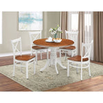 Lupin Round Dining Table 106cm Pedestral Stand Solid Rubber Wood - White Oak V315-VOD-HOBA-01