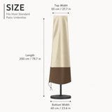 Patio Umbrella Cover Beige Brown, 600D Oxford Outdoor Umbrella Protective Cover, Water-Resistant V1107-126-18453-BEG