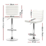 Artiss 4x Bar Stools Padded Leather Gas Lift White BA-K-710N-WHX4