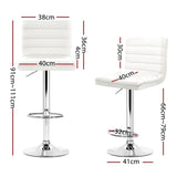 Artiss 4x Bar Stools Padded Leather Gas Lift White BA-K-710N-WHX4