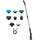 9-in-1 Electric Spin Scrubber with 9 Brush Heads Cordless Cleaning Brush Scrubber Adjustable Angle V1294-YM0901-H49037B