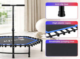 Everfit 48inch Hexagon Fitness Trampoline Rebounder Adjustable Handrail Blue TRAMPO-C-MINI48-H-BLBK