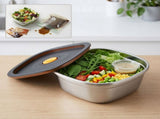 4 Sets Stainless Steel Salad Bowls with Lids, 2000ml / 67.64 fl oz Food Storage Containers with V1369-AZ3-W-08865