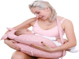 Multipurpose Nursing Pillow with Adjustable Waist Strap & Removable Cover for Feeding, Tummy Time & V1107-CS-YEBRZTF