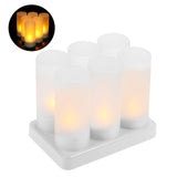 Rechargeable LED Flickering Flameless Candles Tealight Candles Lights with Frosted Cups Charging V1294-YM0901-H19839EU-6