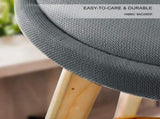 4X Wooden Bar Stool Dining Chair Fabric LEILA 72cm GREY V274-FT-WBSFAB-82GY4