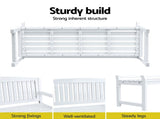 Gardeon Outdoor Garden Bench Wooden 2 Seater Lounge Chair Patio Furniture White ODB-4412W-WH