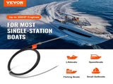 Boat Steering Cable, 17 Feet Outboard Marine Rotary Steering Cable, 1/2 Ton High Tensile Strength, V952-XWZXDLXWZXPJDR7EXV0