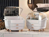 BLACK Luxury Transparent Flip-top Cosmetic Organizer, Large Capacity with Smart Compartments, V1232-HZSNX006