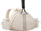 Tennis Bag, Quilted Tennis Sling Crossbody Backpack, Water Resistant Tennis Racket Bags for Women V1258-DP02-WO-366