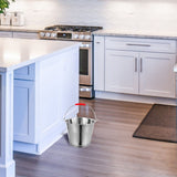 Plated Silver Stainless Steel Bucket with Handle Thick Heavy Bottom Rust Proof Water Container V1366-AZ2-W-12110