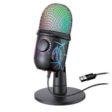 RGB USB Condenser Microphone - Gaming Laptop Recording Microphone V1263-JX-3674