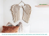 Angel Wing Hanging White Bohemian Cotton Angel Wings with Long Tassels Woven V1369-AZ3-W-11955