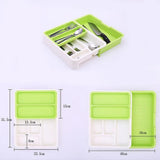 Kitchen Organizer Telescopic Storage Box Multi-Divided Design for Cutlery V1370-AZ4-20209