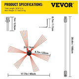 VEVOR Chimney Sweep Kit 39FT Chimney Cleaning Kit Nylon Sooteater Chimney Cleaning Kit Flexible V952-YCS12MJPST0000001V0
