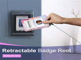 1pc card holder, pink marble-patterned tag, badge scroll, retractable easy-pull buckle, detachable V1192-DRO-0022