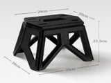 Black Portable Folding Stool - Compact Lightweight Plastic Step Stool for Camping, Fishing, Kids, V888-ELOSUNG38026