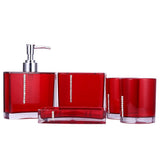 5PC/Set Acrylic Bathroom Accessories Bath Cup Bottle Toothbrush Holder Soap Dish V1294-YM0722-JYJJ19601-5