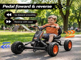Rigo Pedal Go Kart Kids with Plastic Wheels Forward Reverse Black 84cm GKRT-F1F-BK