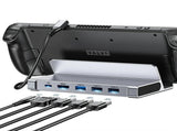 CHOETECH HUB-M77-GY PD100W 5-in-1 USB-C PDHDMIUSB 3.0A/FUSB2.0 Steam Deck Docking Station V28-ELECHOHUBM77GY